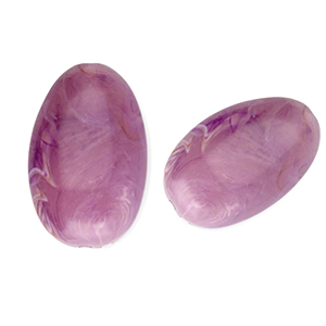 Perline in acrilico ovali allungate viola-marrone-marmo