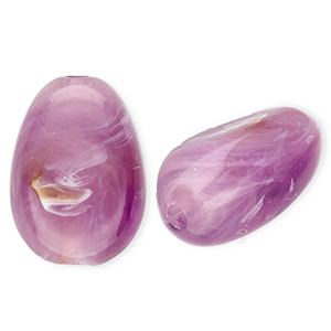 Perline in acrilico ovale viola-marrone-marmo