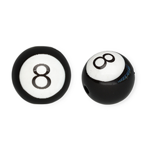 Perline in acrilico 16 mm tonda palla-8 nero-bianco