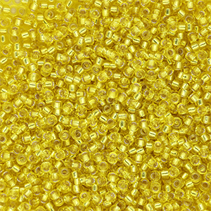 Rocailles Miyuki 15/0 Silver Lined Yellow 15-0006