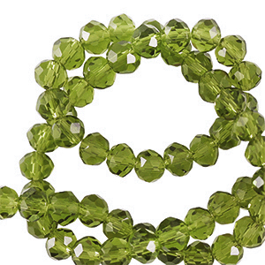 Perline sfaccettate 3x2mm rondella verde malachia-effeto perlato