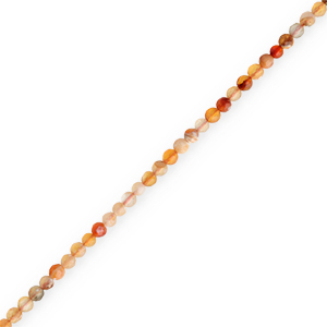 Perline in pietra naturale Agata 3mm sfaccettate effetto amarillo-rosso multicolore