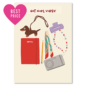 BY31&reg; Espositori bigiotteria in cartoncino "Hot girl vibes" biancastro-rosso-lilla-marrone