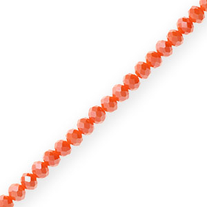 Perline sfaccettate 6x4mm rondella rosso tamale-effetto perlato