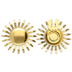 Copri bottoni in acciaio inossidabile sole oro