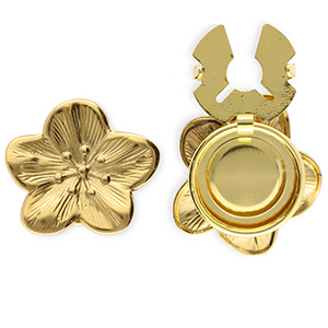 Copri bottoni in acciaio inossidabile fiore oro