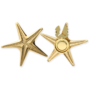 Copri bottoni in acciaio inossidabile stella marina oro