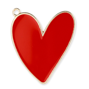 Ciondoli di metallo cuore oro-rosso