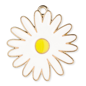 Ciondoli di metallo margherita oro-bianco-giallo