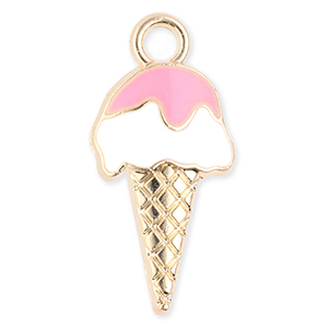 Ciondoli di metallo ghiacciolo oro-bianco-rosa chiaro