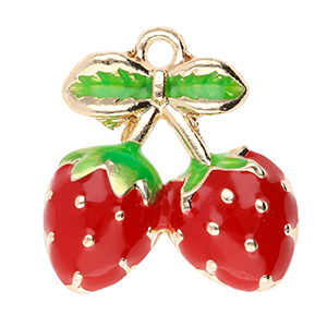 Ciondoli di metallo fragola oro-rosso-verde