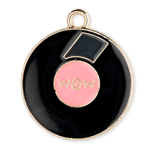 Ciondoli di metallo LP "Wow" oro-nero-rosa