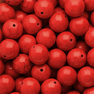 Perline di ceramica 16mm rosso