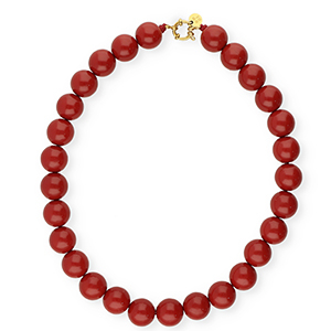 BY31&reg; Collane di perline acrilico 16mm lucido salsa red 18-1657 TCX-oro