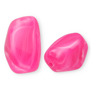 Perline in acrilico rettangolo fucsia-marmo