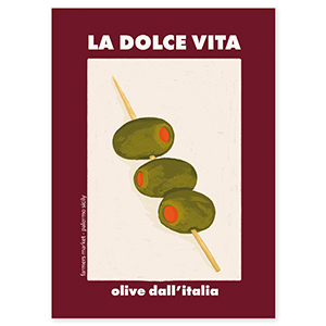 BY31&reg; Espositori bigiotteria in cartoncino "La dolce vita" rosso bordeaux-biancastro-verde oliva-arancione