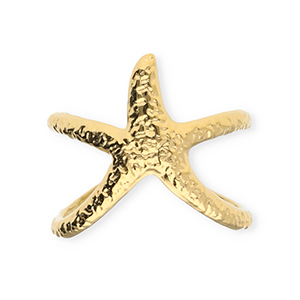 Anelli in acciaio inossidabile stella marina oro