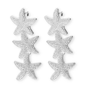Orecchini alla moda stelle marina con perno in acciaio inossidabile argento