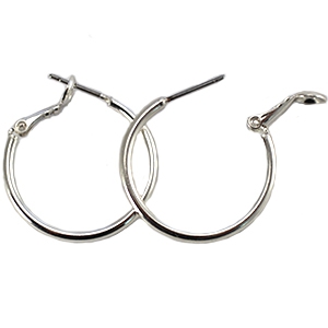Componenti di metallo DQ orecchini a cerchio 25mm argento