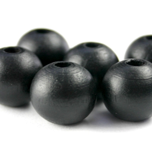 Perline di legno tonde 8mm nero