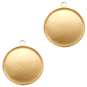 Castoni di metallo con anellino per cabochon 20 mm oro