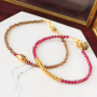 Braccialetti carini con perline sfaccettate in pietra naturale con effetto cristallo!