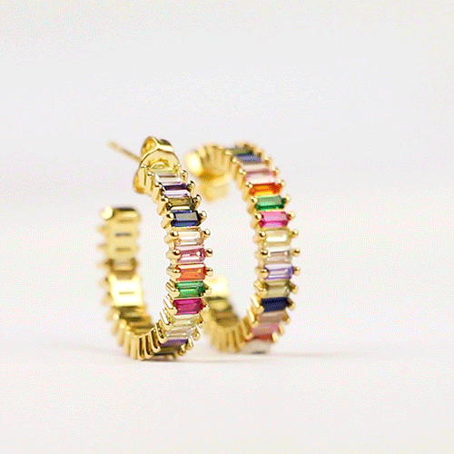 Bigiotteria preziosa con cubic zirconia arcobaleno: